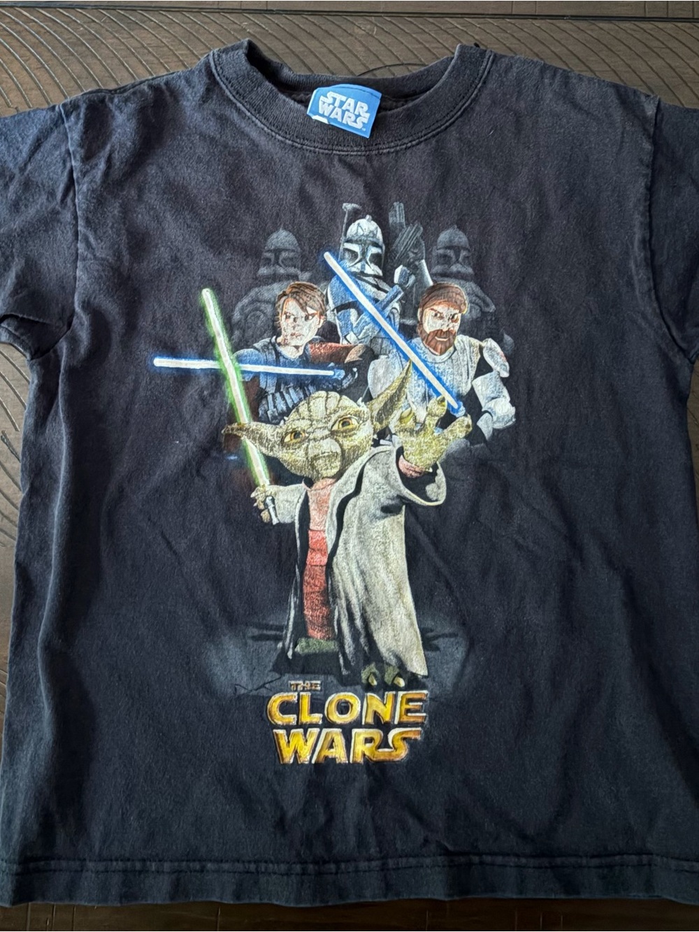 Vintage Star Wars The Clone Wars Graphic Tee Youth Size 8